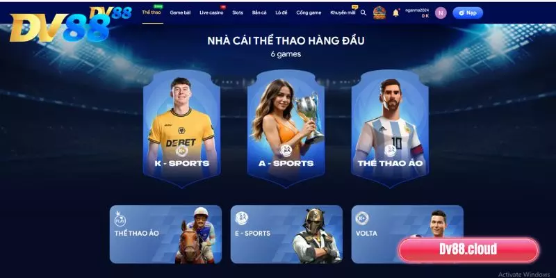 Thể Thao DV88: Nơi Hội Tụ Đam Mê Cá Cược Đỉnh Cao 2 Tổng hợp các sảnh thể thao DV88 hot hit
